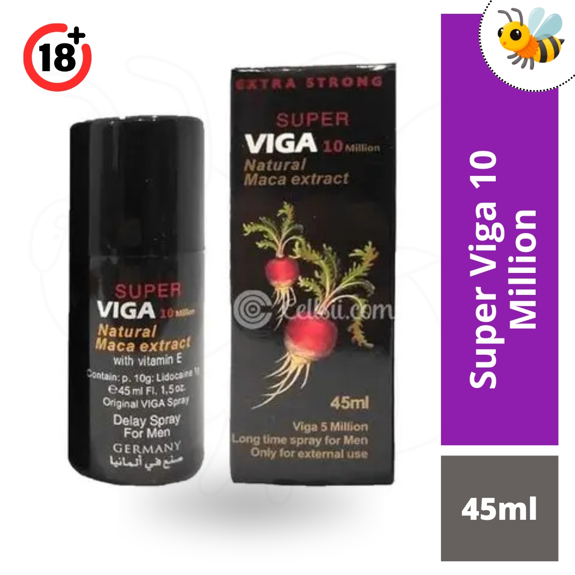 Super Viga 10 Million Natural Maca Extract Delay Spray for Men (45ml)