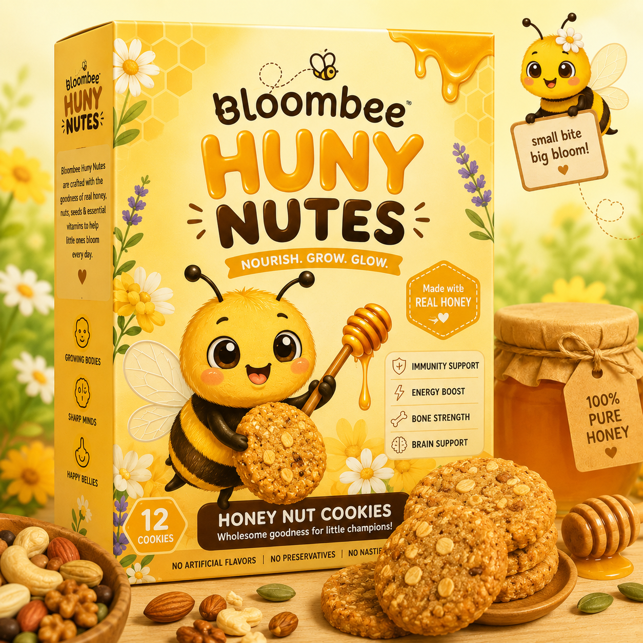 Honey Nut Cookies | Natural Honey & Nut Snack Cookies - 1Kg